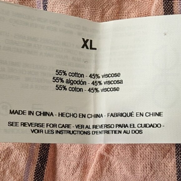 NWT Gloria Vanderbilt Women V-Neck Short Sleeves Plaid Blouse Coral Pink size XL - Picture 6 of 6